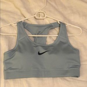 Nike baby blue sports bra size medium